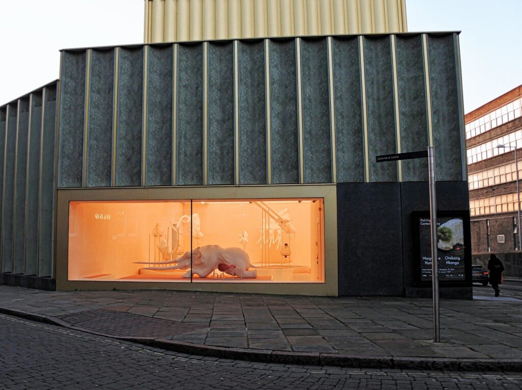 The building of Nottingham Contemporary Art Gallery, featuring the pattern of Nottingham lace