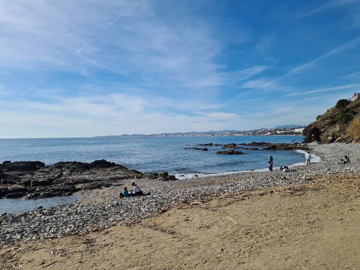 View across the sea to Fuenguerola in the Costa del Sol